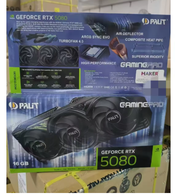 New Palit GeForce RTX 5080 GamingPro 16G Graphics Card GDDR7 RTX5080 GPU PCI Express Fan for Workstation
