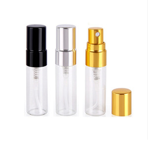 Portable Luxury Perfume Glass Vial <strong>Mini</strong> 2/3/5/10ML 100pcs Clear Transparent Hot Stamping Aluminum Cap Pump Sprayer Reed <strong>Diffuser</strong> - Product Image 1