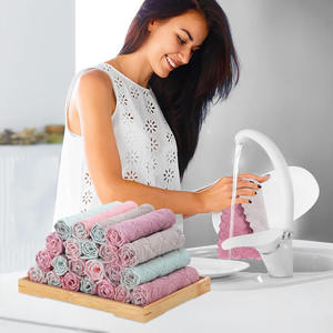 <span class=keywords><strong>Pas</strong></span> <span class=keywords><strong>cher</strong></span> Microfibre Absorbant Cuisine Vaisselle Serviette Chiffon Chiffon Rag Ménage Vaisselle Nettoyage Outils D'essuyage - Product Image 4