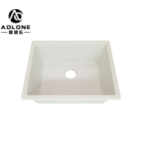Évier de cuisine à bol unique fait à la main Lavabo populaire en quartz rose en granit et marbre sans robinet