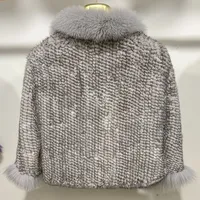 Neuer Echter Nerzfell-Poncho Gestrickt 100% Natürlicher Echter Nerzfell-Schal Fuchsfellkragen Damen Erwachsenen-Cape Herbstschal