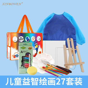Kit de peinture complet <span class=keywords><strong>pour</strong></span> enfants en gros, DIY, toile d'art vierge, <span class=keywords><strong>chevalet</strong></span>, peinture sur vêtements, 12 couleurs, peinture lavable, ensemble d'outils d'art - Product Image 4