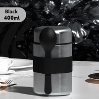BIMO 400ml Contenant alimentaire isotherme en acier inoxydable écologique à large ouverture avec cuillère colorée, maintien thermique 6-12 heures