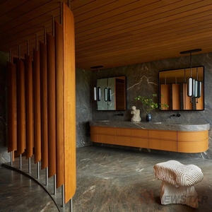 Style nordique maison bassin vanité alto dessus en marbre vanité avec armoire lavabo de salle de bain - Product Image 3