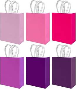 대량 소형 크라프트 종이 선물 가방 손잡이가 있는 종이 가방 공예 및 의류 다용도 - Product Image 5