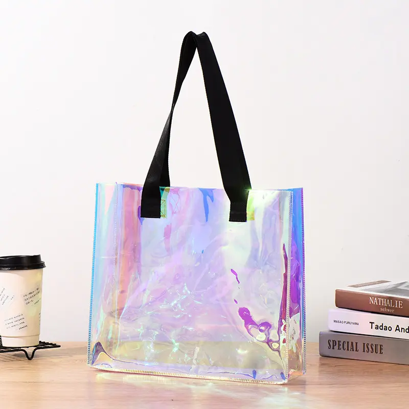 Promotional Functional Waterproof Clear PVC Shoulder Bag Laser PVC Bag with Logo Printed PVC Bag Custom