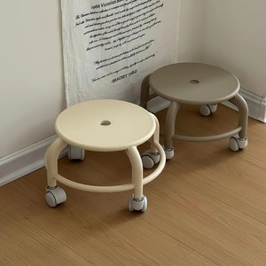 Home Stool With Casters Round Movable Seat For Adults And Elderly Use - Product Image 1