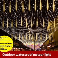 Lampes LED effet pluie de météores, montage en surface, étanches IP65, alimentées par énergie solaire, commande par bouton, style abstrait, lumières décoratives