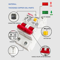 Dispositivo de Corriente Residual CE AC, ELCB, RCD, RCCB, Interruptor Diferencial Tipo 2P 230V 6KA 63A 10mA 30mA 100mA 300mA RCBO