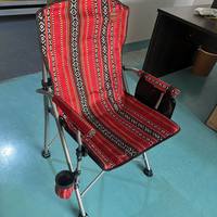 Chaise de camping pliante à motif ethnique, siège de jardin portable en tissu Oxford, fauteuil de plage extérieur respirant