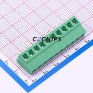 MX128-5.08-10P-GN01-Cu-Y-A Screw Terminal Block Through hole Component (THT),P=5.08mm Connector 1x10P 5.08mm Green Through Hole - Product Image 1