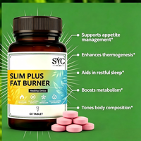 Complément Alimentaire Minceur OEM Personnalisé Slim Plus Brûleur de Graisse avec Extrait Végétal pour la Réduction de la Graisse Viscérale et le Contrôle de l'Appétit chez l'Adulte, 60 Comprimés