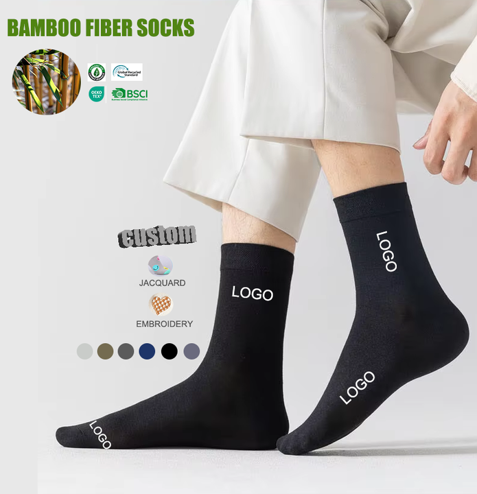 Be Like Bamboo Viscose Crew Socks Unisex Black Color - 5-pack main image 1