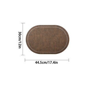 Tovagliette Ovali Ricamate in Ecopelle, Impermeabili Antiscivolo Resistenti al Calore per <span class=keywords><strong>Sala</strong></span> da <span class=keywords><strong>Pranzo</strong></span> Cucina <span class=keywords><strong>Arredamento</strong></span> Casa - Product Image 5