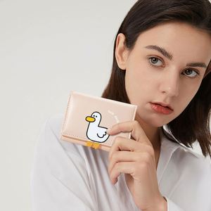 Cute 3D Duck Mini Folding <b>Wallet</b> Tiny Purse for Women-Cash Pocket Card <b>Holder</b> ID Window Animal Print Faux Leather <b>Wallet</b> - Product Image 5