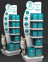 Chien Chat Produit Propre Jouet Nourriture Demi Palette Plancher Présentoir En Métal Animalerie Présentoir