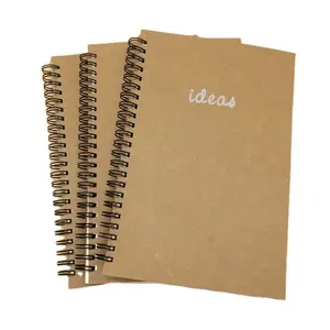 2024 Groothandel A5 Effen Kraftpapier Spiraalvormige Notebook Met Blanco Pagina 'S
