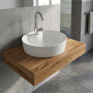 Lavabo ovale en céramique de style moderne pour hôpital, à poser sur comptoir, en granit, écologique - Product Image 3