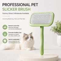 Brosse autonettoyante pour animaux de compagnie, outil de toilettage pour chiens et chats, peigne à picots en acier inoxydable pour massage et élimination des poils morts