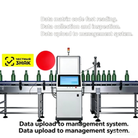 Ligne de traçabilité des palettes de canettes de bière avec lecture de codes Data Matrix, collecte et inspection des données, et marquage numérique