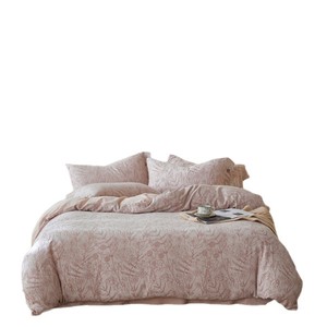 A Class 60s Pure Cotton Yarn Dyed Jacquard <b>Bedding</b> <b>Set</b> Solid Color Floral Pattern Four Seasons Breathable Soft Skin Friendly - Product Image 5