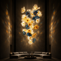 Lustre long en verre artistique personnalisé Senfey, hauteur réglable, couleur personnalisable, pour hall d'hôtel, villa, salon