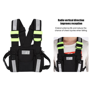 Aanpasbare Radio Schouder Walkie Talkie <span class=keywords><strong>Holster</strong></span> Harnas Borst Tas K0819