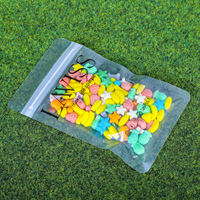 Sac d'emballage holographique transparent avec fermeture éclair, en plastique maillé, avec logo personnalisé, impression en gravure Minfly, film transparent en mylar, laser, 3 côtés scellés