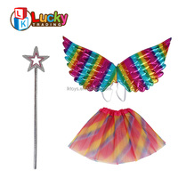 LK Toys Jeu de Rôle Jupe Baguette Étoile Ailes Colorées Noël Halloween Cosplay Costume Tissu Décors Aile d'Ange