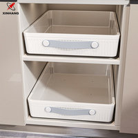 Étagère de rangement de cuisine rectangulaire Xinhang grande capacité, boîte de rangement coulissante au design moderne, couleur blanche, plastique multifonctionnel