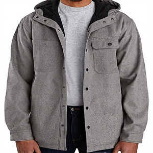New Autumn Men's Casual Hooded Bomber <b>Jacket</b> Quilted Bonded Front Logo Windproof Breathable Coat - Product Image 3