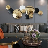 120X45CM M haute brillance or acier fer décoration murale maison moderne salon canapé fond suspendu décor livraison directe DDP