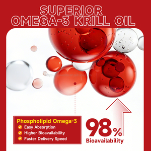 Huile de Krill de l'Antarctique OEM 1000mg en gélules souples, compléments alimentaires riches en Oméga-<span class=keywords><strong>3</strong></span> (EPA, DHA), Astaxanthine et Phospholipides - Product Image 2