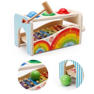 Multifunctional Wooden Musical Pounding Toy Motor Child Safe Xylophone Pound Tap Bench - Product Image 4