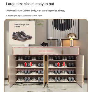 Meuble à chaussures de luxe moderne en bois massif, <span class=keywords><strong>4</strong></span> étagères, pour entrée et salon, capacité 11 paires, non pliable, mobilier de maison - Product Image 2