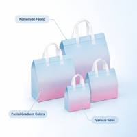 Sac isotherme non tissé auto-adhésif avec logo personnalisé, dégradé pastel, emballage thermique pour boulangerie, café, livraison de nourriture