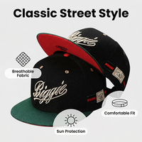 Gorra Clásica Negra RTS de 6 Paneles, Mezcla de Algodón y Lana, Logotipo Bordado en 3D, Estilo Hip Hop Vintage, Gorras Personalizadas con Cierre a Presión