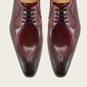 Zapatos formales de diseño italiano de lujo para hombre - Zapatos Oxford rojos con cordones de alta calidad para negocios y fiestas, zapatos de vestir de cuero para hombre y Oxfords - Product Image 5