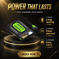 Batterie externe haute capacité en plastique 10000 mAh avec câble, support de téléphone, lumière RGB, charge rapide sans fil 15W PD 22.5W, transparente