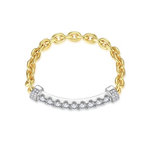 Bracelet en or blanc plaqué moissanite de toutes les tendances, chaîne cubaine pour hommes et femmes, bracelets de charme pour soirée - Product Image 1