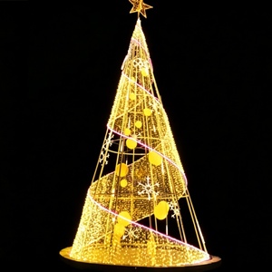 Outdoor giant lighted cone metal Christmas <b>tree</b> Christmas <b>lights</b> for New year decoration - Product Image 1