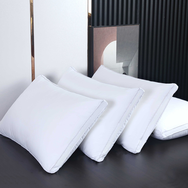 Five Star Hotel Pillow OEKO-TEX Certified Anti-Bacteria Luxury Double Line Neck Support Sleeping Pillow