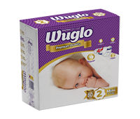 Wuglo Couches pour bébé, Pack Jumbo, Taille Mini, 100 pièces, en coton respirant, jetables, avec protection anti-fuites, SAP allemand, certifiées ISO9001, imprimées