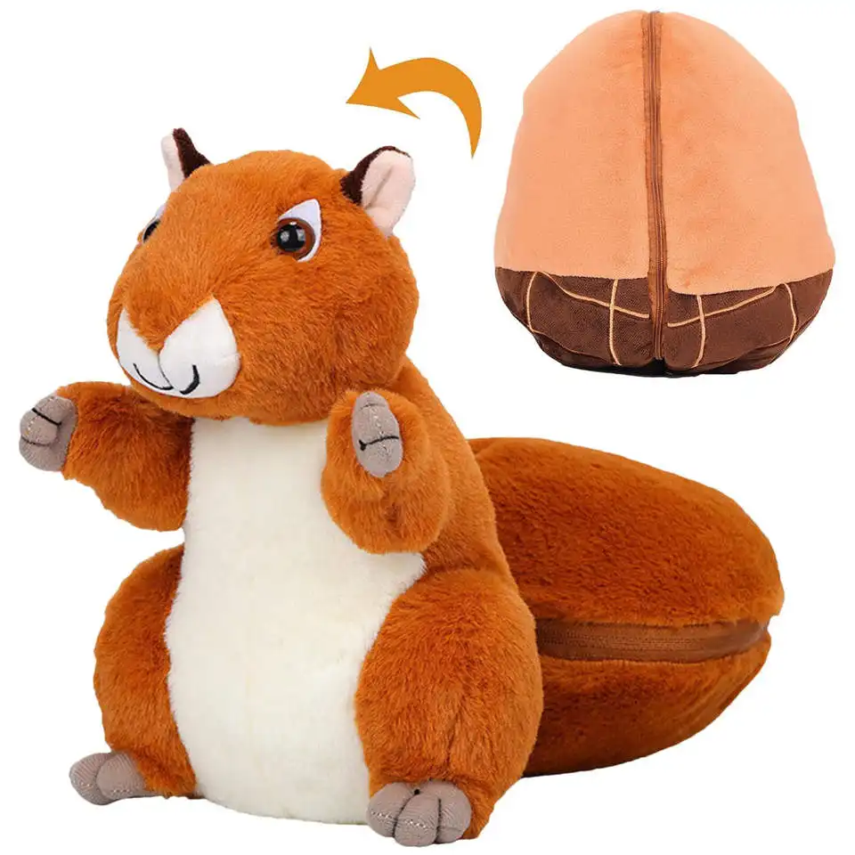 2023 New Products Creative Nut Squirrel Plush Toy 2 in 1 Nut Wrap Squirrel Cute Simulation Stuffed Plush Squirrel toy