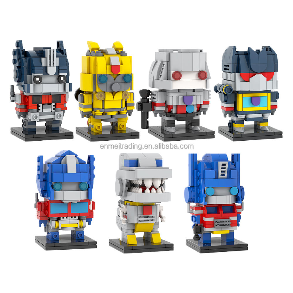 새로운 영화 완구 megatron bumb 꿀벌 변환 벽돌 머리 moc 벽돌 빌딩 블록 어린이 장난감 moc7293-7299