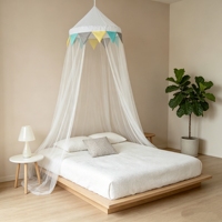 Moustiquaire de lit pliable pour enfants de style nordique, avec guirlandes colorées, écologique, minimaliste, en forme de dôme, pour chambre d'enfant et crèche