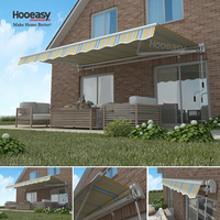 Auvents de fenêtre extérieurs Hooeasy, auvents de véranda, toile, aluminium, bras pliables réglables manuellement, auvent rétractable