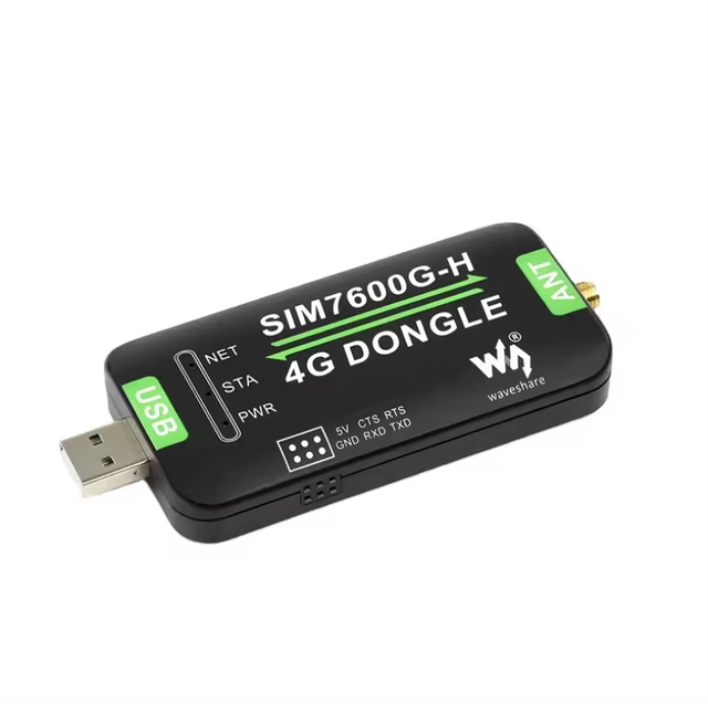 SIM7600G-H 4G USB DONGLE With Antenna, Industrial Grade 4G Communication and GNSS Positioning Peripheral, Global Band Support