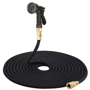 Pistolet à eau à huit fonctions avec tuyau télescopique pour le lavage et l'arrosage du jardin, noir, 3x extensible - Product Image 2