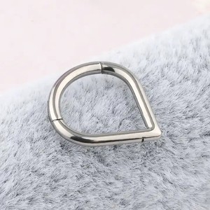 Water <b>Drop</b> Hinged Rings 316L Stainless Steel | Hypoallergenic Nose Septum Ear Piercing Jewelry 8mm 10mm - Product Image 3